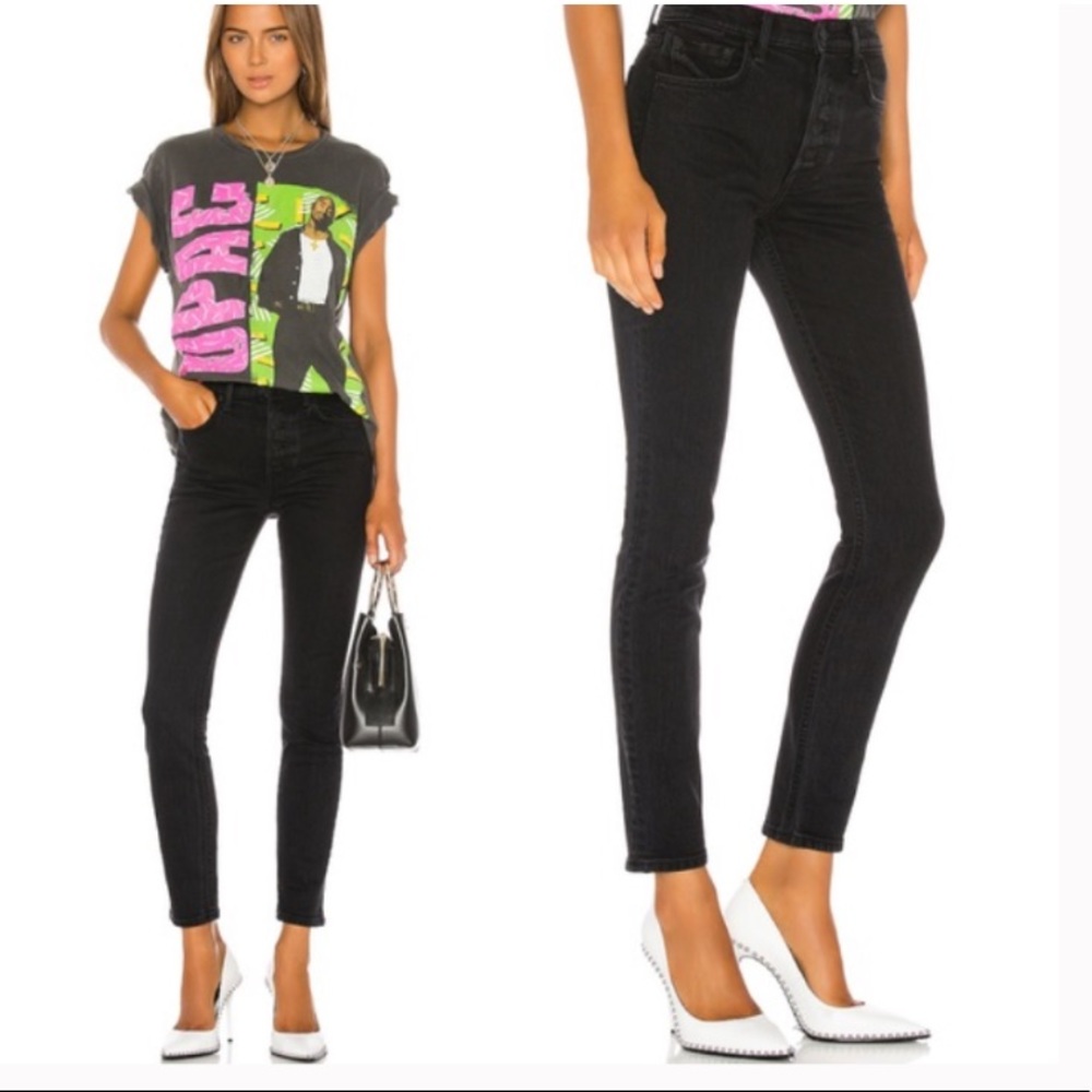 GRLFRND Karolina Black High Waisted Skinny Jeans